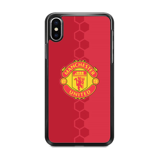 Man. United Red Hexagon and Emblem iPhone Xs Case