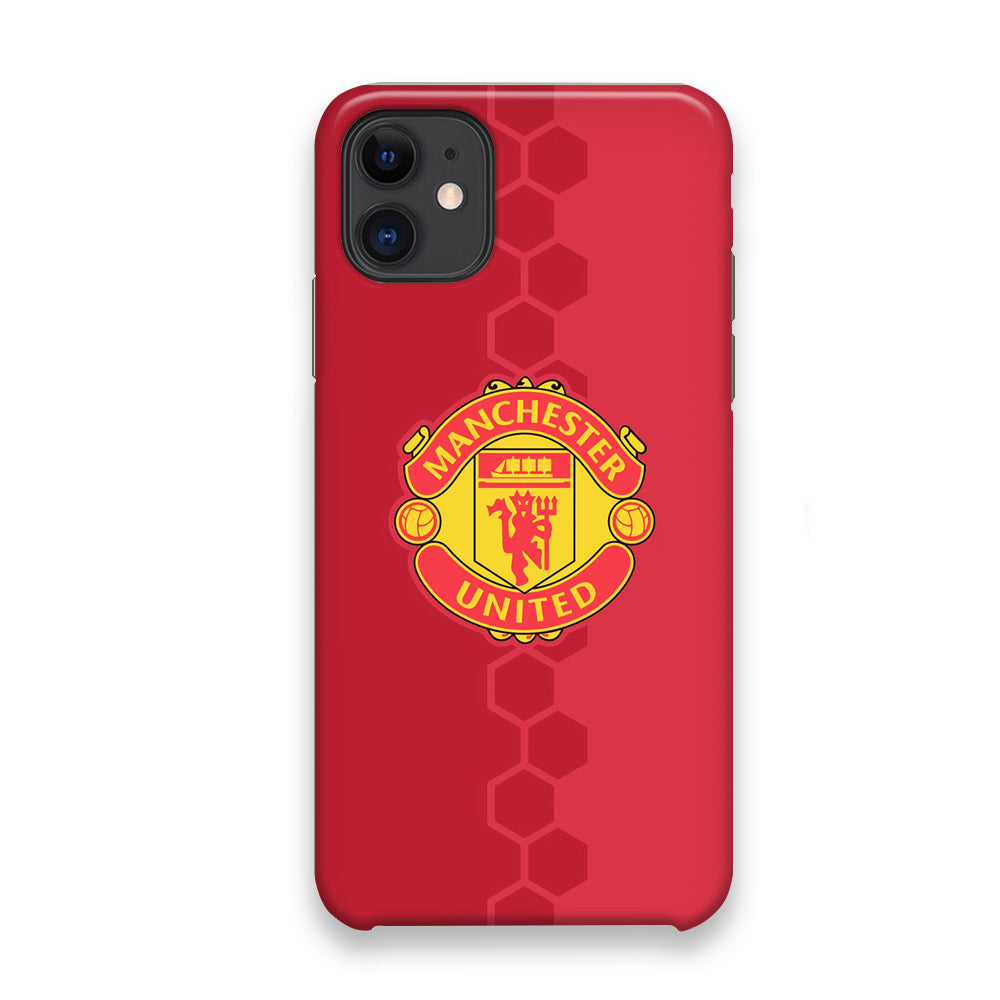 Man. United Red Hexagon and Emblem iPhone 11 Case