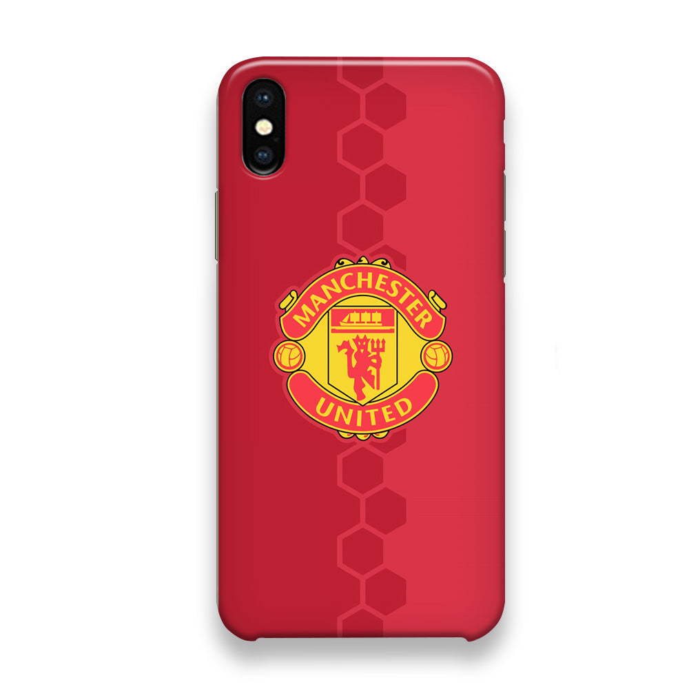 Man. United Red Hexagon and Emblem iPhone Xs Case
