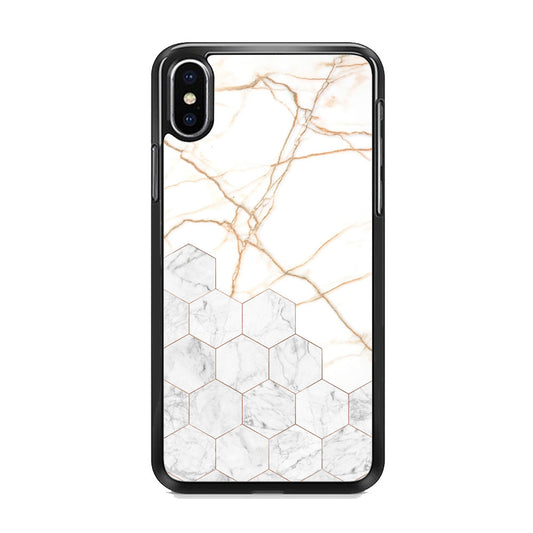 Marble Hexagon Link iPhone Xs Case