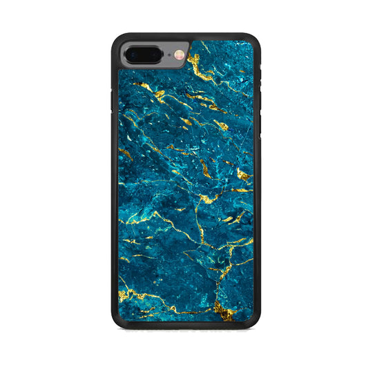 Marble Navy Blue and Gold Line iPhone 7 Plus Case