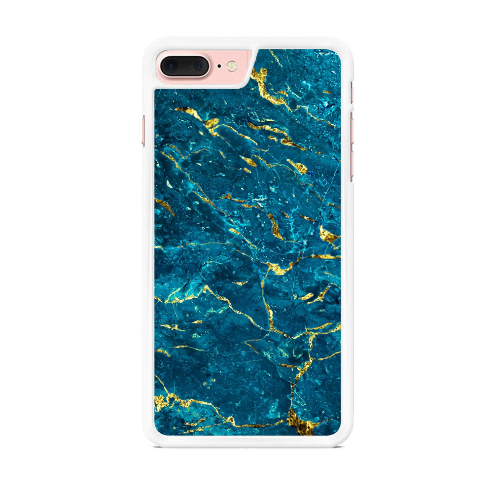 Marble Navy Blue and Gold Line iPhone 7 Plus Case