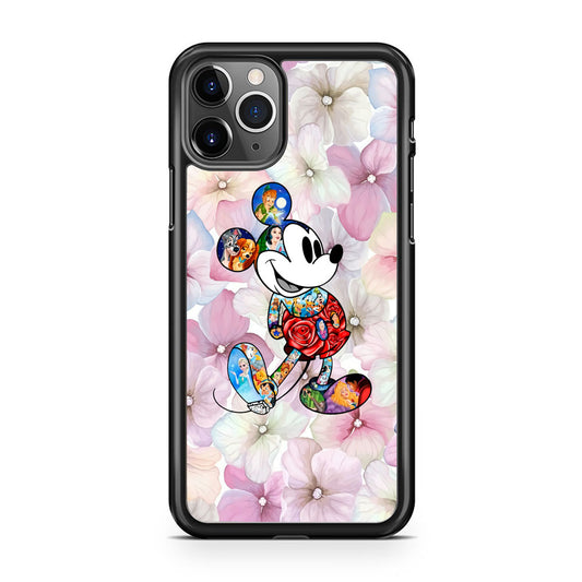 Mickey Colored on Flower iPhone 11 Pro Case