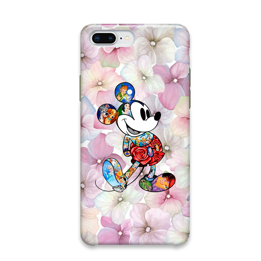 Mickey Colored on Flower iPhone 7 Plus Case