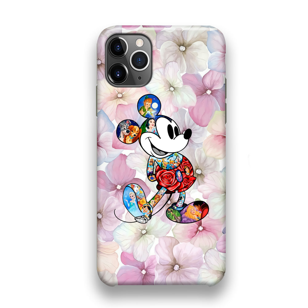 Mickey Colored on Flower iPhone 11 Pro Case