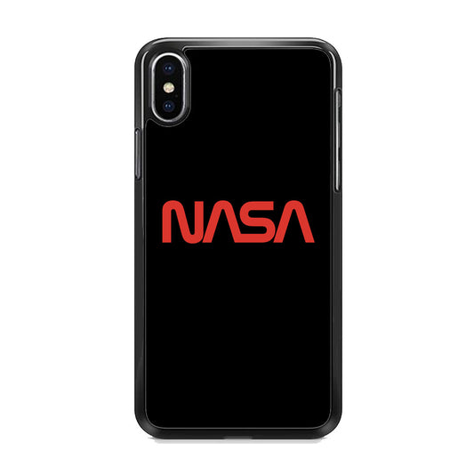 Nasa Word Logo Simple Black iPhone Xs Case