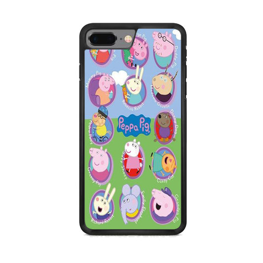 Peppa Pig Character Sticker iPhone 7 Plus Case
