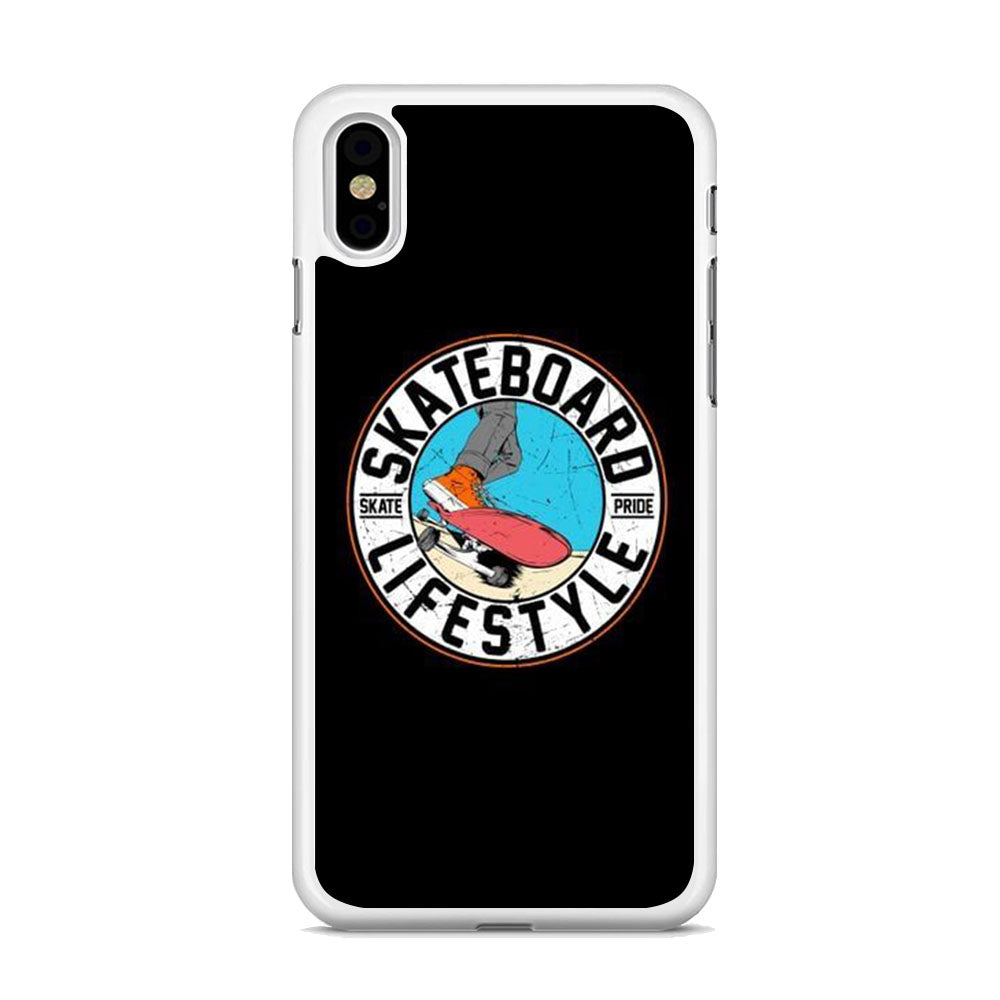 SkateBoard Pride Logo Black iPhone X Case