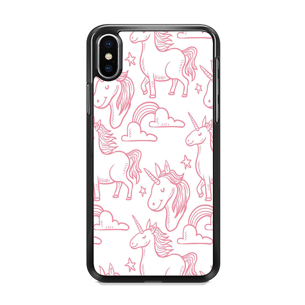 Unicorn White Pink iPhone Xs Case